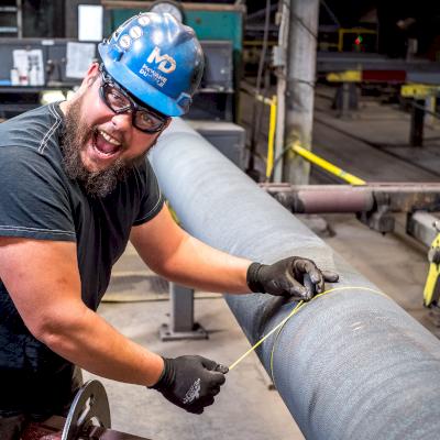Measure the outside diameter of the pipe.