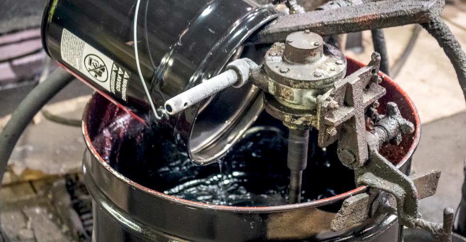 Protecto 401 being mixed in the barrel