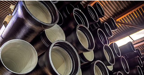 Bundles of Ductile Iron Pipe