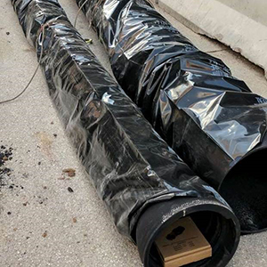 Standard polyethylene wrapped pipe.