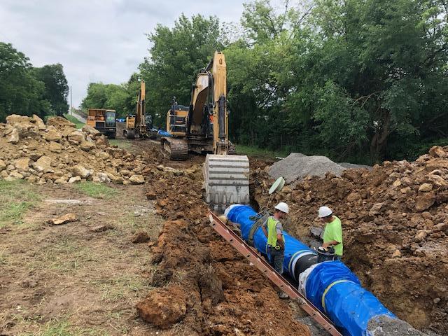 Pipe installation in DITCH.