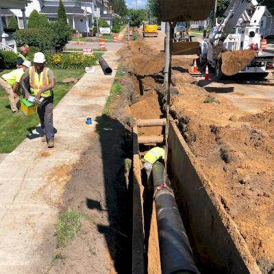 12-inch and 8-inch DI pipe being was installed in the town of Walkerton, Indiana.