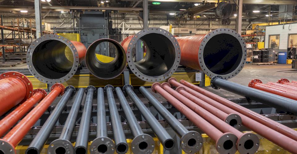 Varying sizes of flanges.