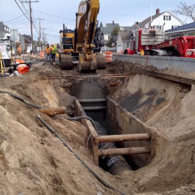 DI pipe installation in Bay Head, New jersy.