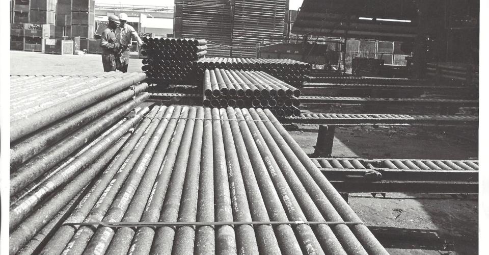 Cast Iron Pipe Shipping Yard, circa 1970