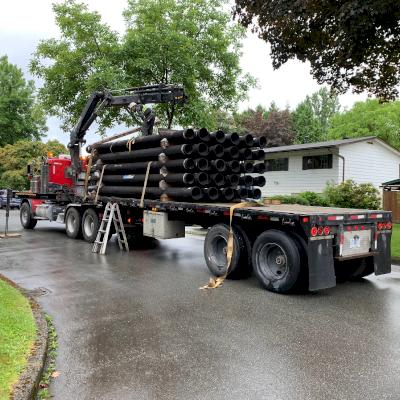 Ensure you have ample space, clear of traffic and overhead obstructions before unloading.