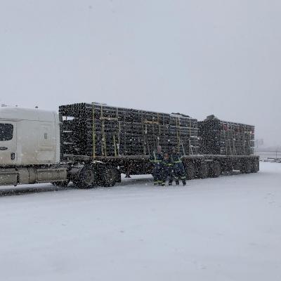 During inclement weather, be extra careful with wet/slippery pipe.