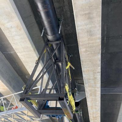 20-inch TR Flex is lifted into place during a bridge install in Des Moines, Iowa.
