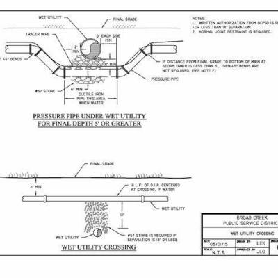 Common utility crossing details.