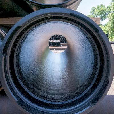 TR Flex®, cement-mortar lined Ductile iron pipe, with seal coat applied inside and out.