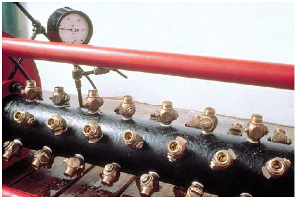 Numerous adjacent taps does not weaken Ductile iron pipe. Photo source: DIPRA