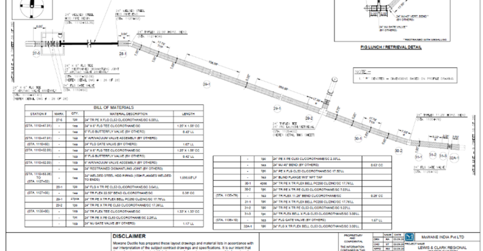 Pipe architectural drawing