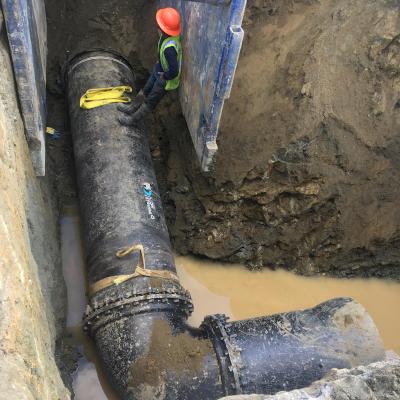 Ductile iron pipe installation in Rockhill, SC.