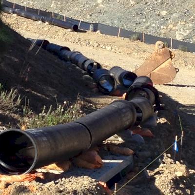 Cut sections in use during the San Elijo Hills waterline project.