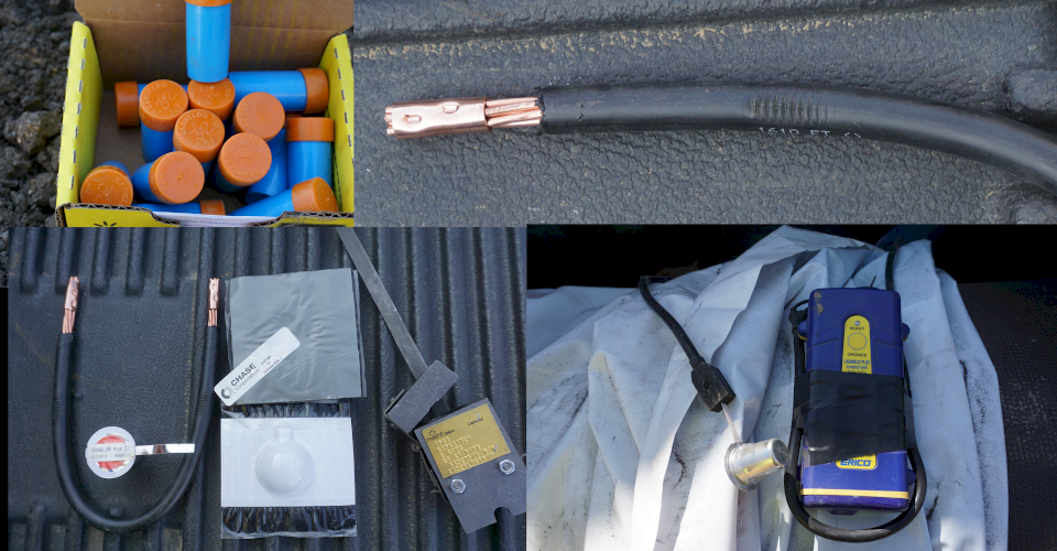 Some of the equipment needed to CAD Weld on Ductile iron pipe.