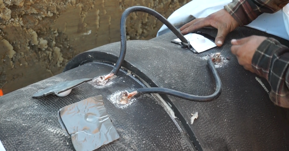 Install weld patches.