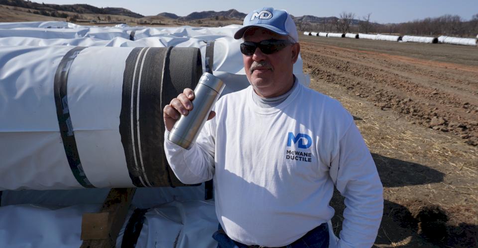 Jerry Regula on a Ductile iron pipe installation job site in North Dakota.
