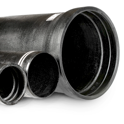 Modern Ductile iron pipe has a airstream-style contoured bell.