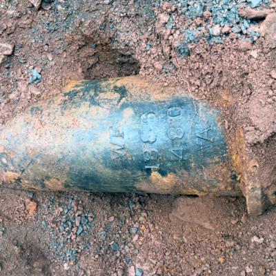 Warren Foundry gray iron pipe circa 1886 recently unearthed has a relatively smooth surface and raised lettering from pit-casting.