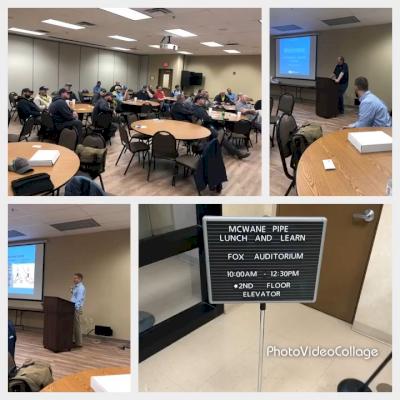 McWane Ductile's John Simpson, Regional Engineer, and Ken Rickvalsky, National Product Engineer, present during a Lunch & Learn.