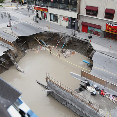 Improper backfill around a pipeline can contribute to larger issues such as a sinkhole.