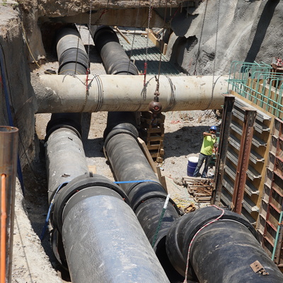 36-inch TR Flex Ductile iron pipe installation at the University of Kentucky.