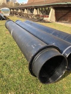 Mechanical Joint Pipe ready for installation.