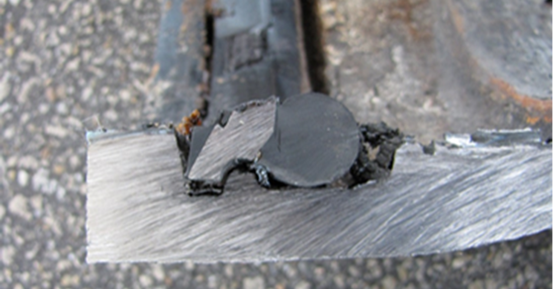 Cut-away view of a restraining gasket without inserted spigot compression of the O-ring.