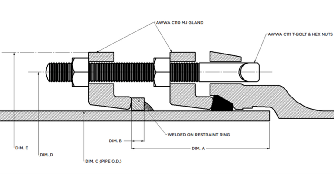 Diagram of a Mechanical Joint Lock Joint.