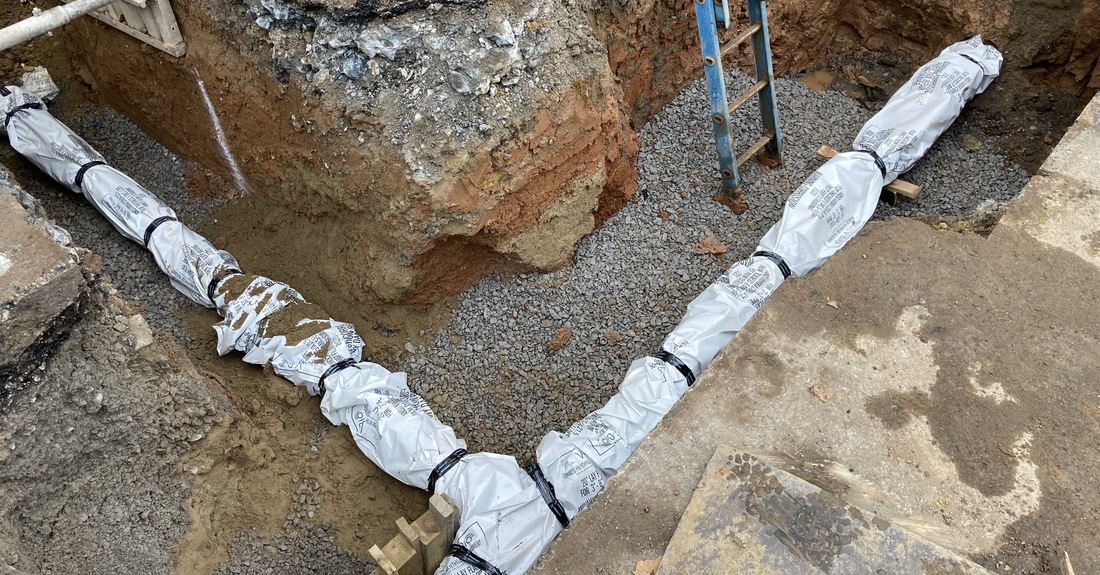 DI pipe and fittings easily and reliably protected in corrosive environments with V-Bio encasement.
