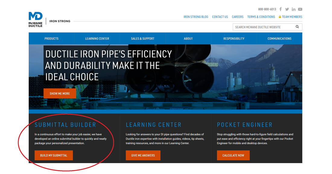 How to Use the McWane Ductile Iron Pipe Submittal Builder
