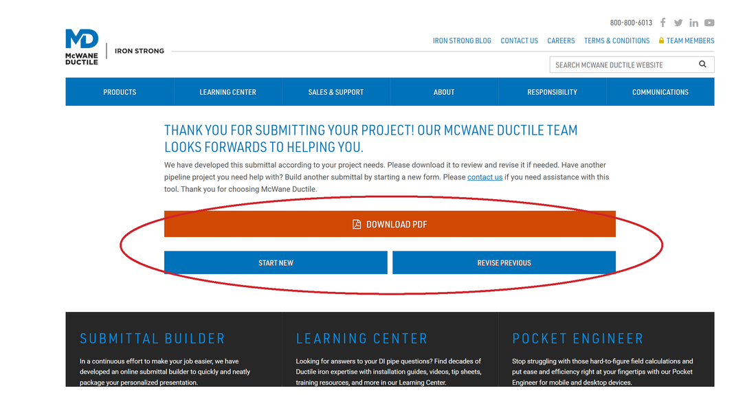 How to Use the McWane Ductile Iron Pipe Submittal Builder
