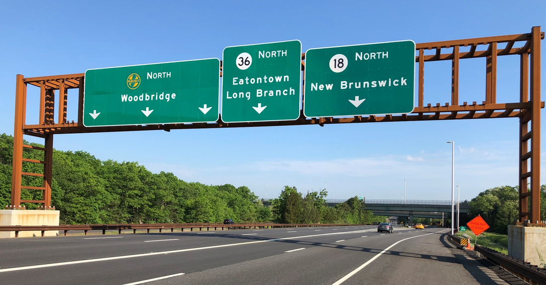 Most overhead highway sign structures throughout the US are constructed of Corten weathering steel.