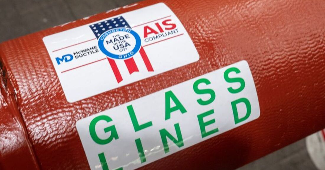 McWane Ductile provides glass-lined DI pipe in green or blue, depending on plant location.