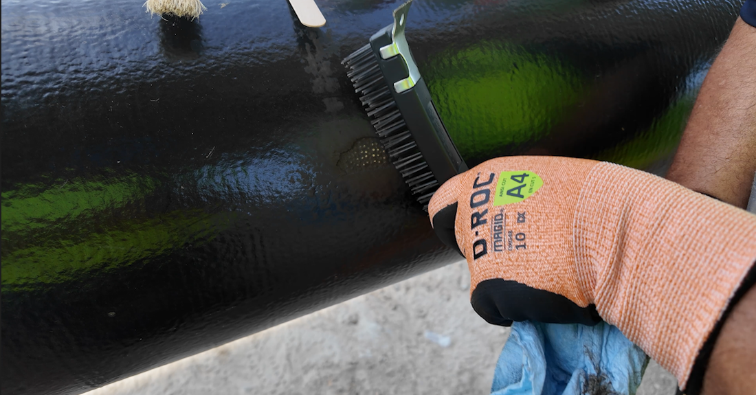 Scrape the affected area with a chisel or brush if needed.